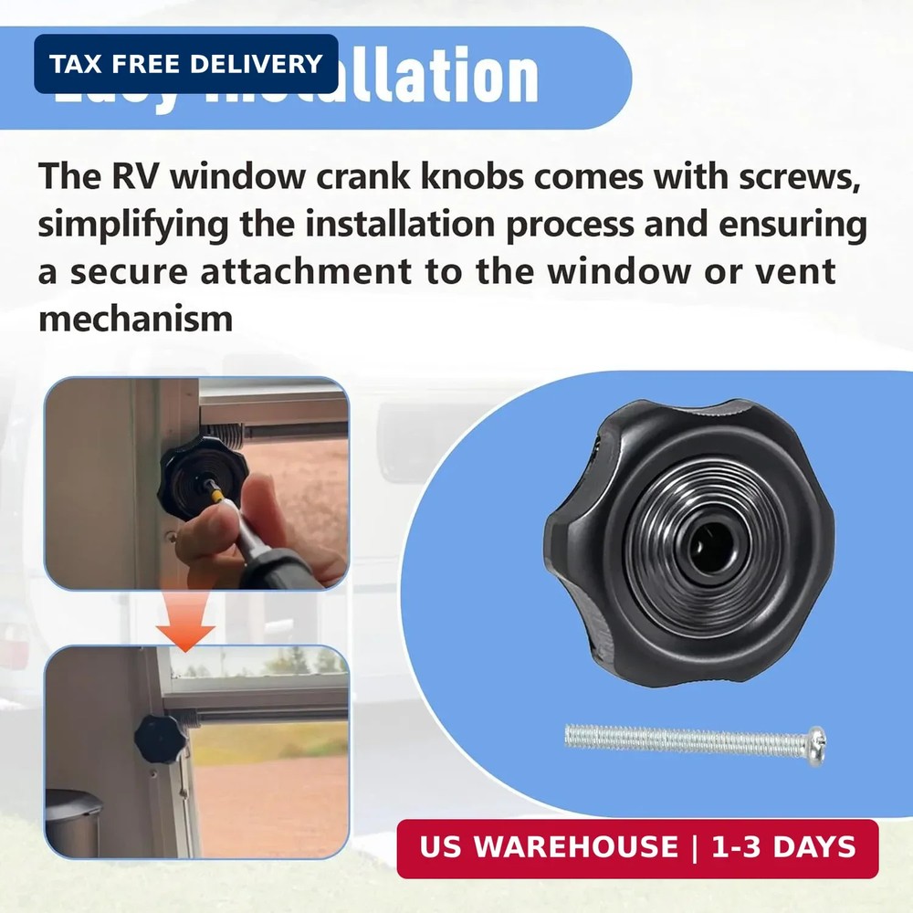 8-Pack 20345 RV Camper Window and Vent Knobs Crank Handle Turn Latch | Higher Qu