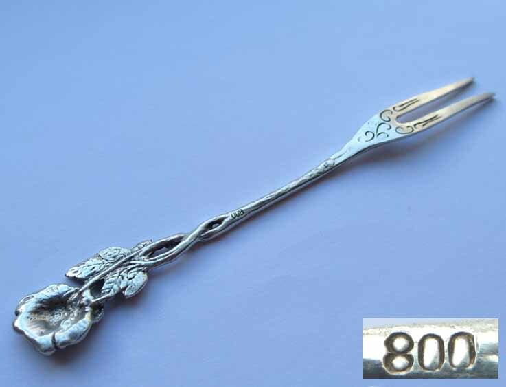 Serving Fork, Rose, Rose Decor, 800 Silver F306