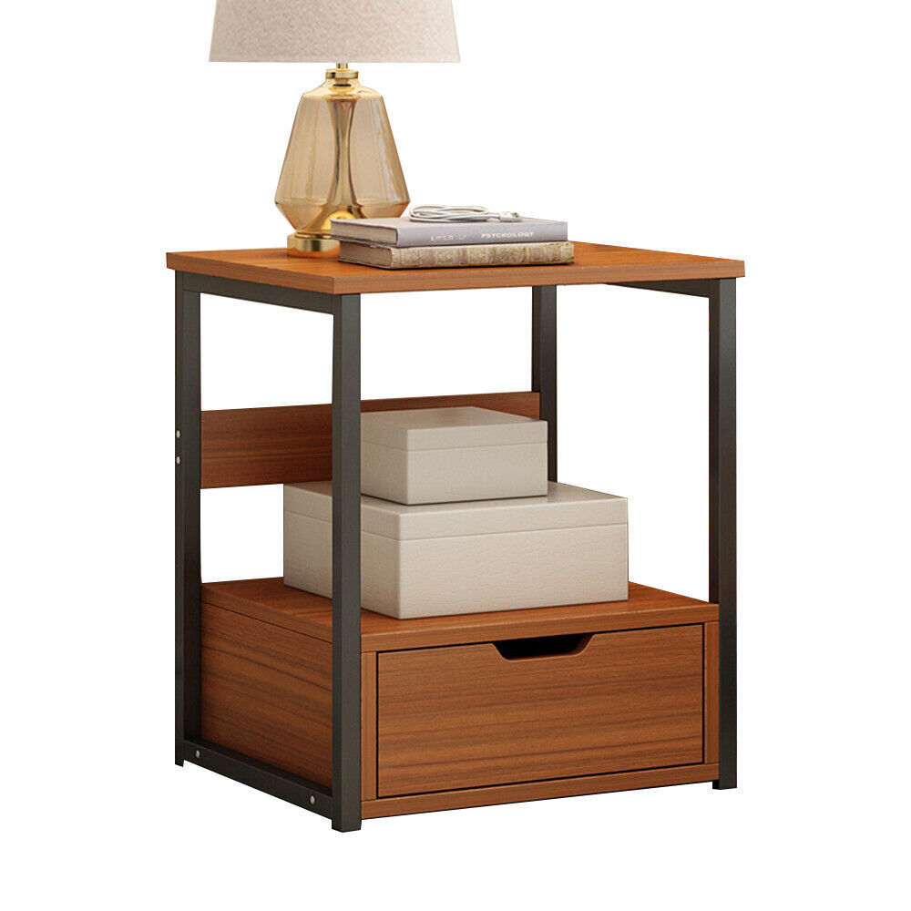 Set of 1/2 Wood Nightstand End Table Bedroom Storage Coffee Side Bedside Table
