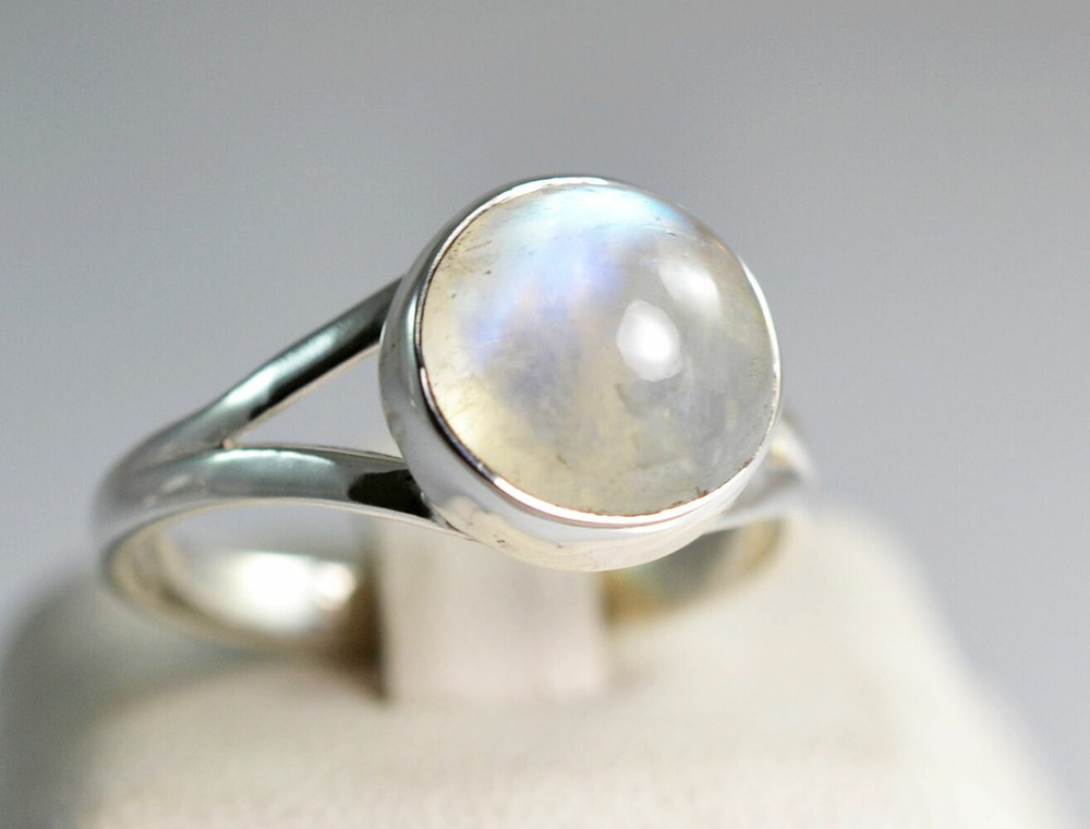 Rainbow Moonstone Gemstone 925 Sterling Silver Handmade Ring All Size