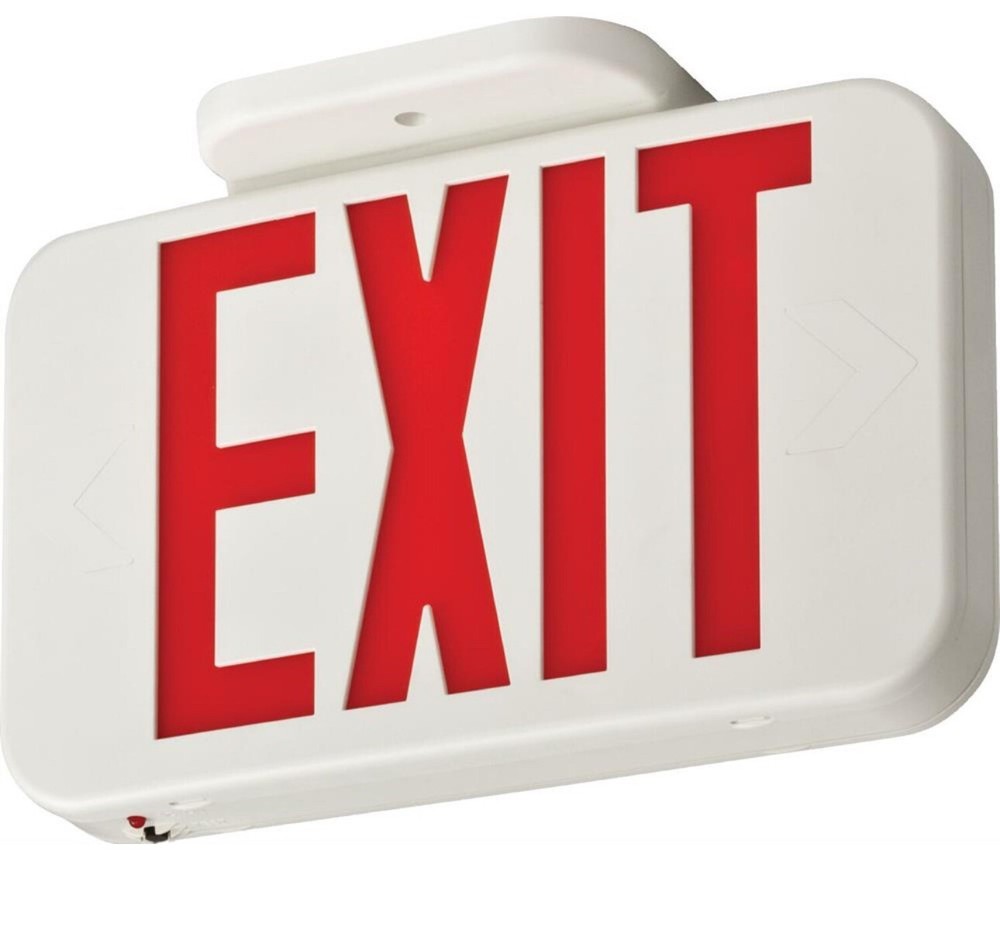 Lithonia Lighting EXRG EL M6 Thermoplastic LED Exit Light, Switchable Red/Green