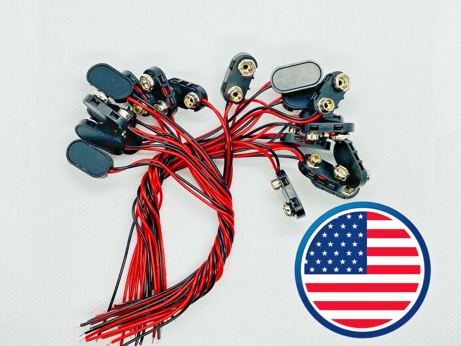 DC 9 Volt 9V SNAP ON BATTERY CLIP CONNECTOR I Type (i) Choose Quantity 1-20 pcs