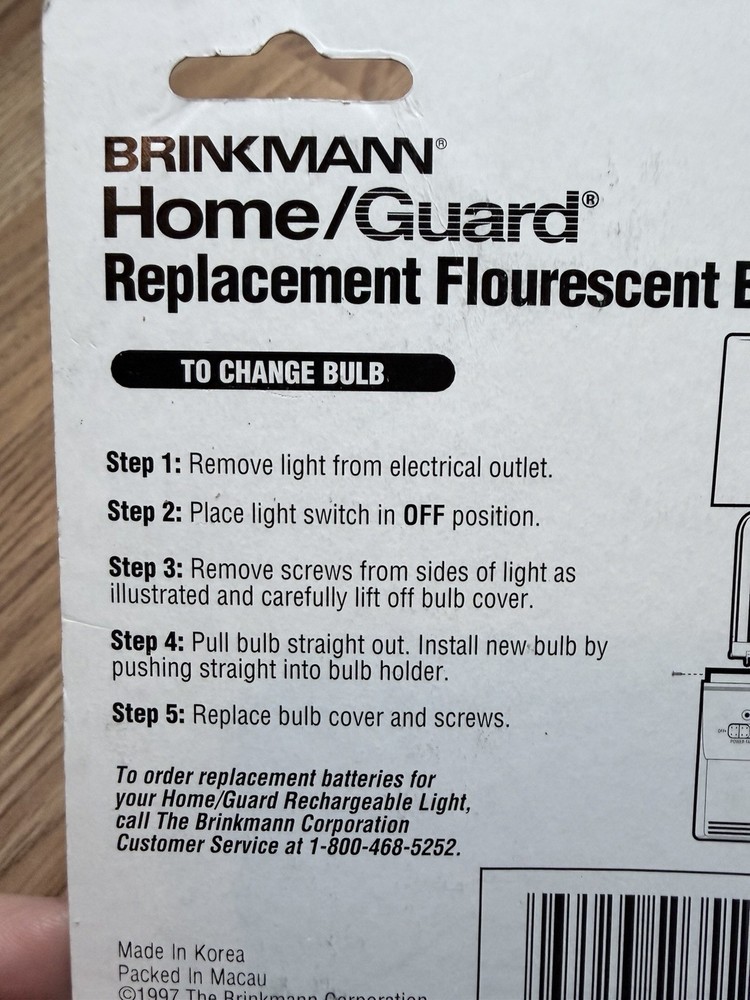 1997 Brinkmann Home/Guard Replacement Fluorescent Bulb