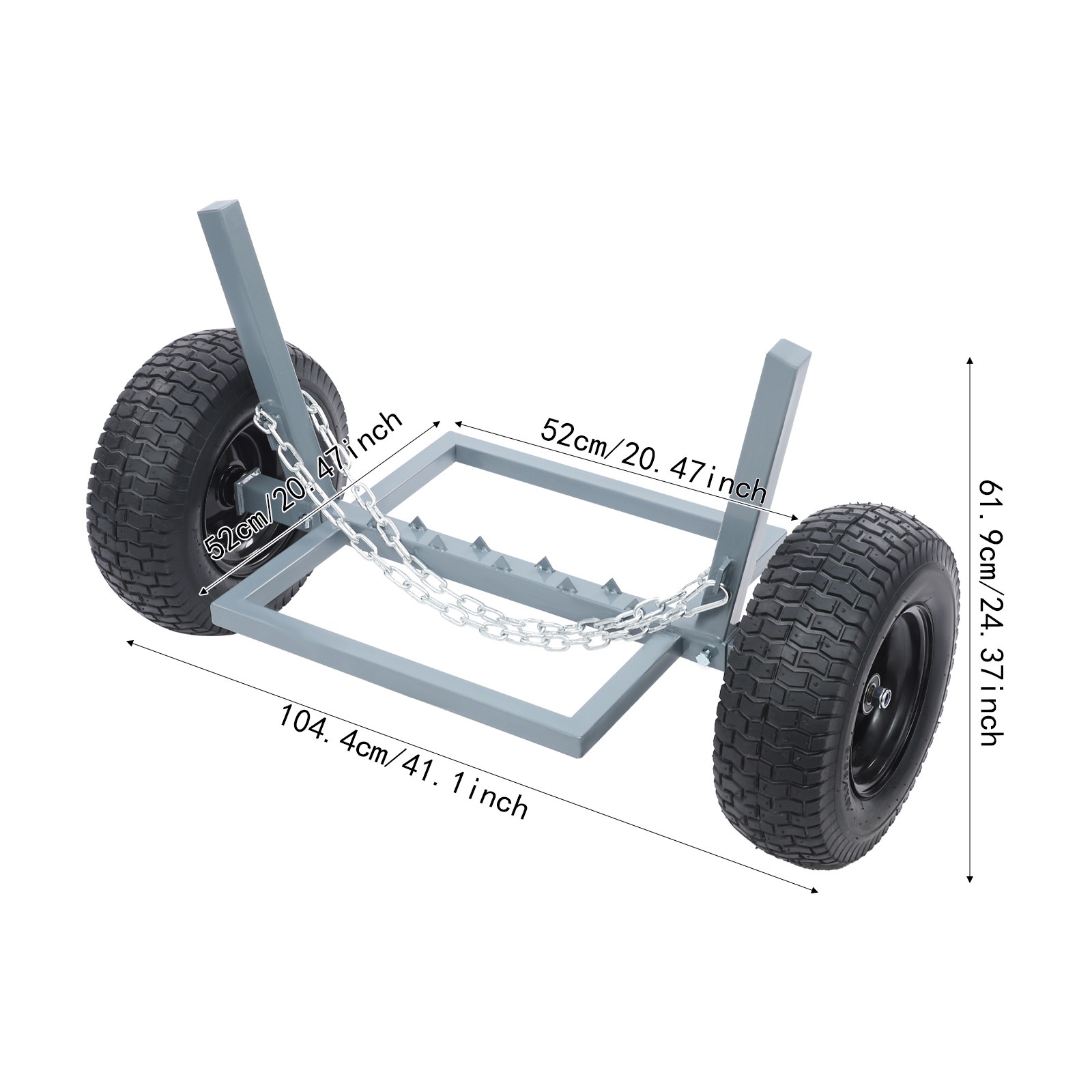 1500 LBS Capacity Log Skidder Heavy Duty Log Holder, Log Dolly with Chain Grey