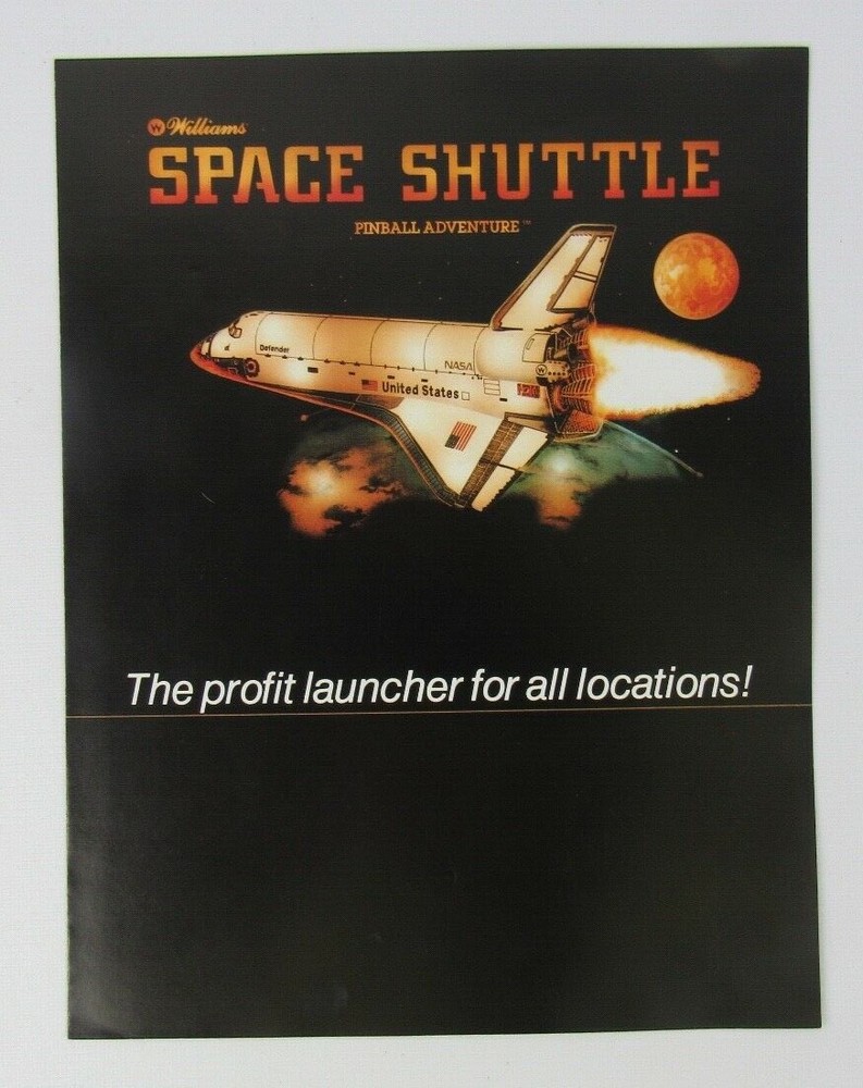 Williams Space Shuttle Pinball Machine Advertising Flyer