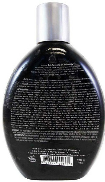 Millennium PAINT IT BLACK 50X Dark Bronzer Lotion & SOLID BLACK Tan Extender
