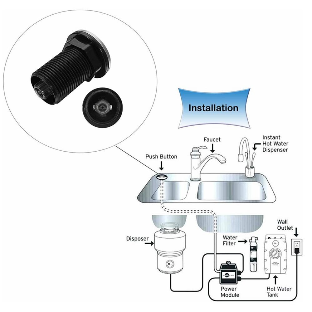 Sink Top Push Button with Air Hose Actived Switch for Garbage Disposal C109