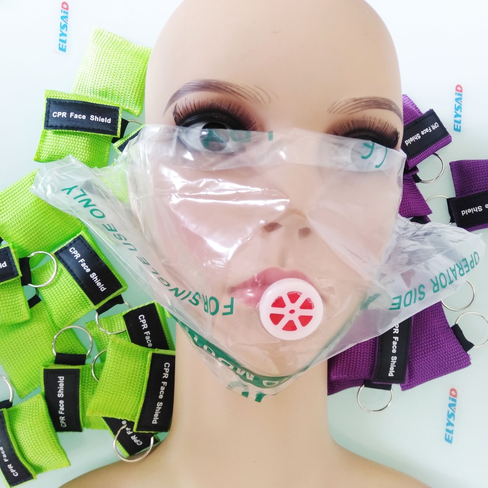 100pcs CPR Face Shield with Keychain AED Training First Aid cpr Masks