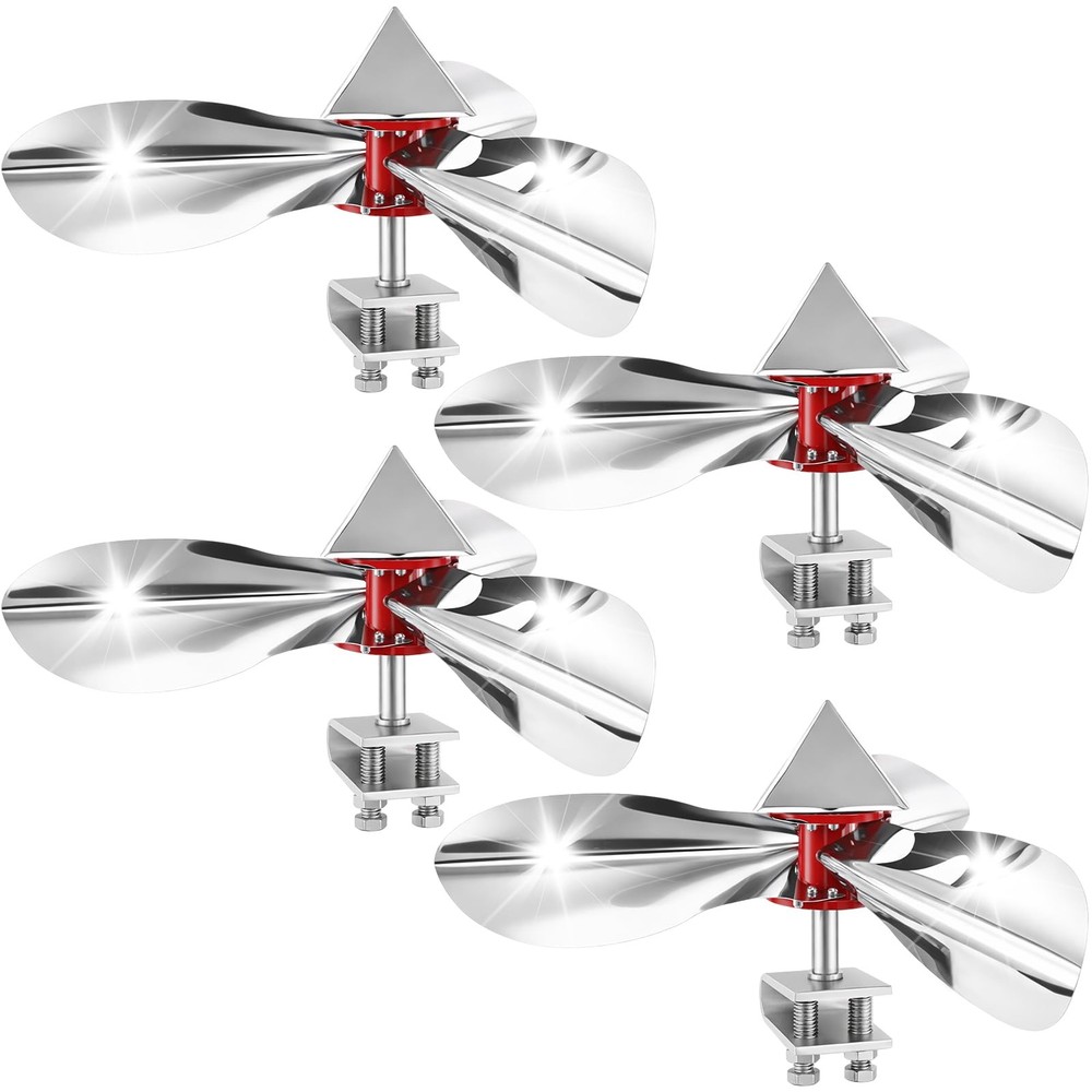 4 Pack Reflective Spinning Bird Deterrent with Clamp Mount Windmill Shape Bir...