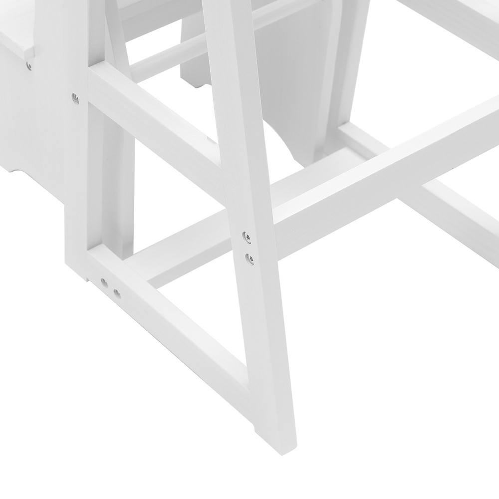 Folding Solid Wood Library Ladder Chair, Portable Multi-Functional Stool