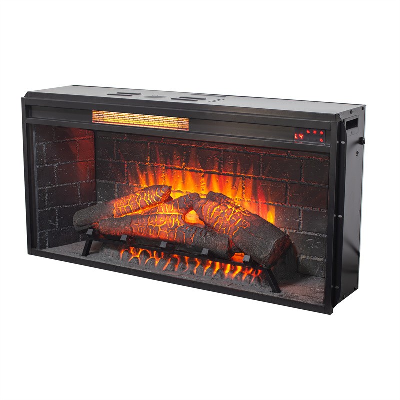 36 in Infrared Insert Electric Fireplace with Removable Trim Kit & Touch Panel