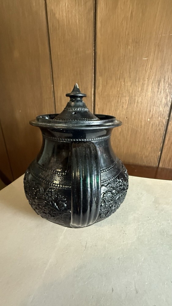 Antique Victorian Silverplate Teapot Repousse Floral Decor