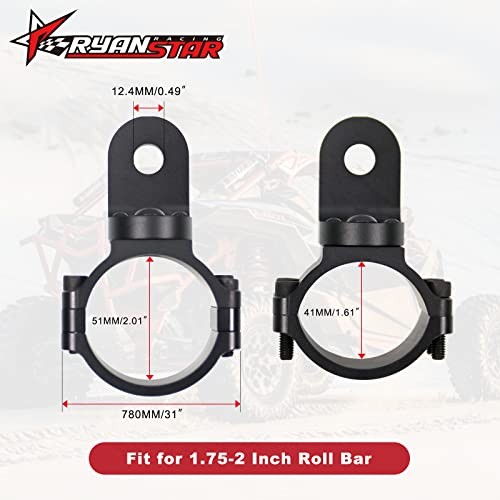 360° Roating UTV Mount Bracket Flag Mount Whip Light Mount Fits for 1.75