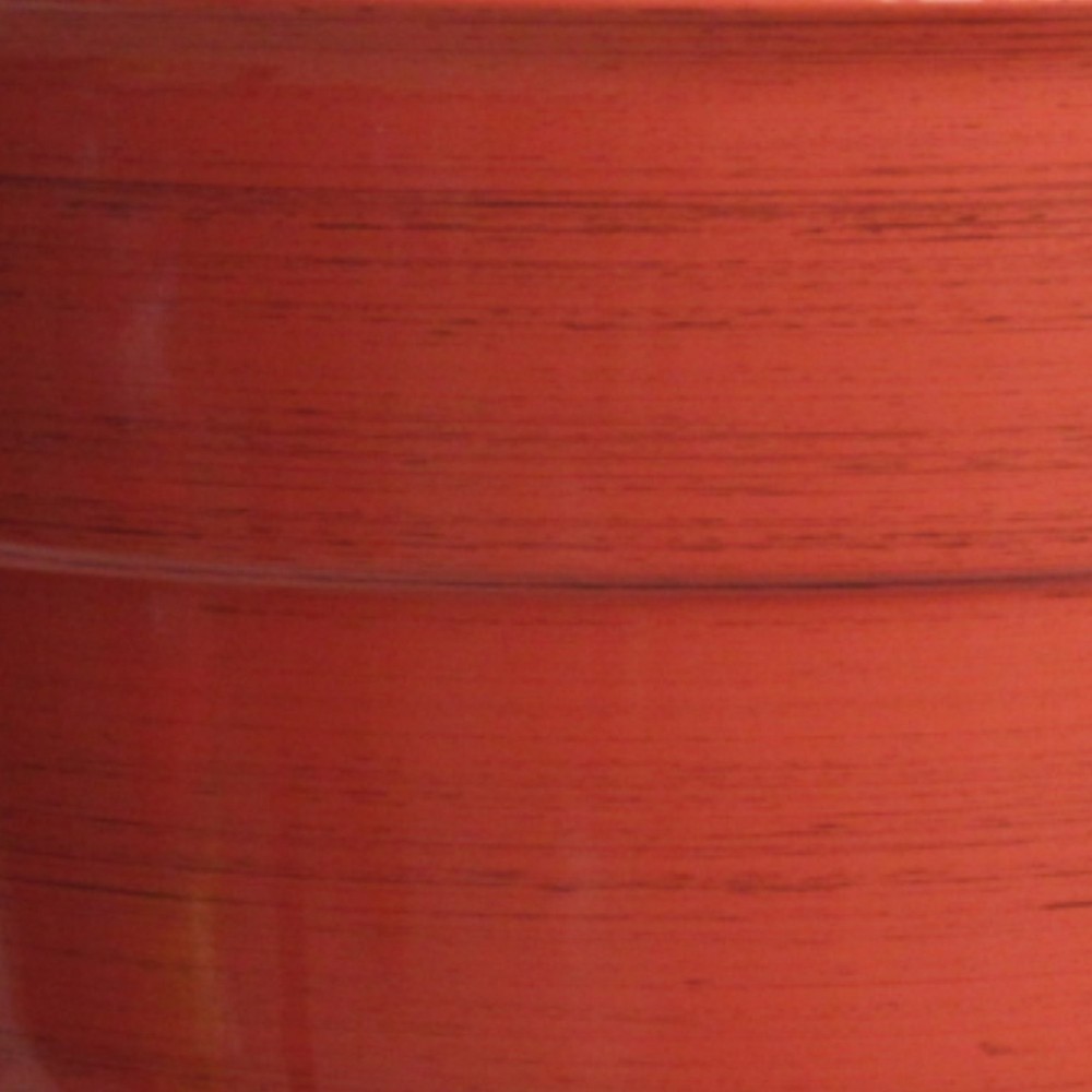 Garden Elements Glazed Brushed Happy Plastic Planter, Large, Earth Red, 15"
