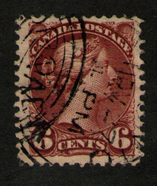 Canada #43  Six Cent  Red Brown  Small Queen   Used