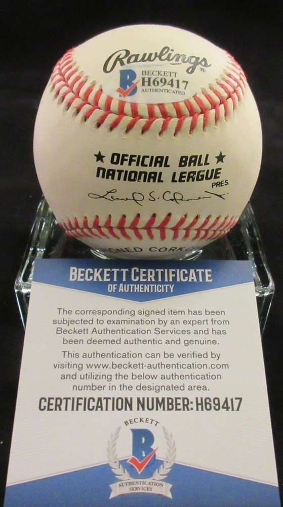 Al Epperly Signed NL Baseball - Beckett BAS
