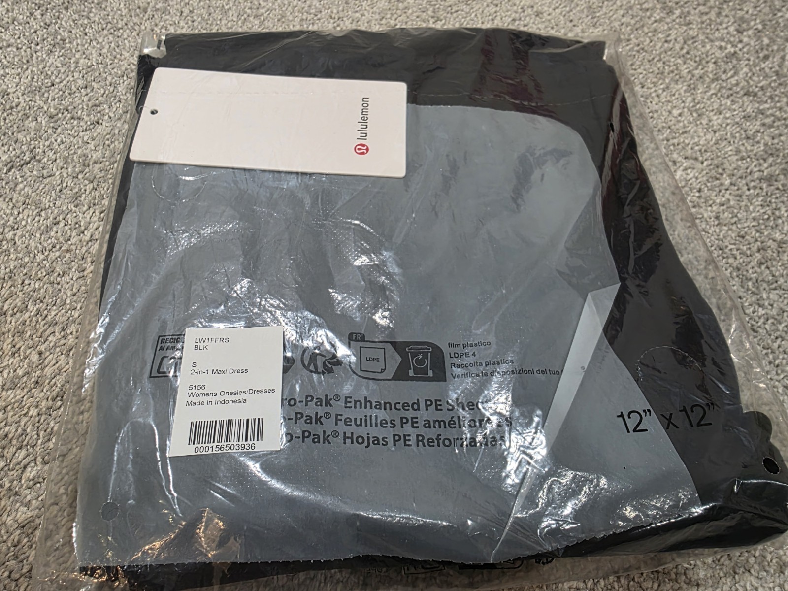 Lululemon 2-in-1 Maxi Dress Size S Color Black