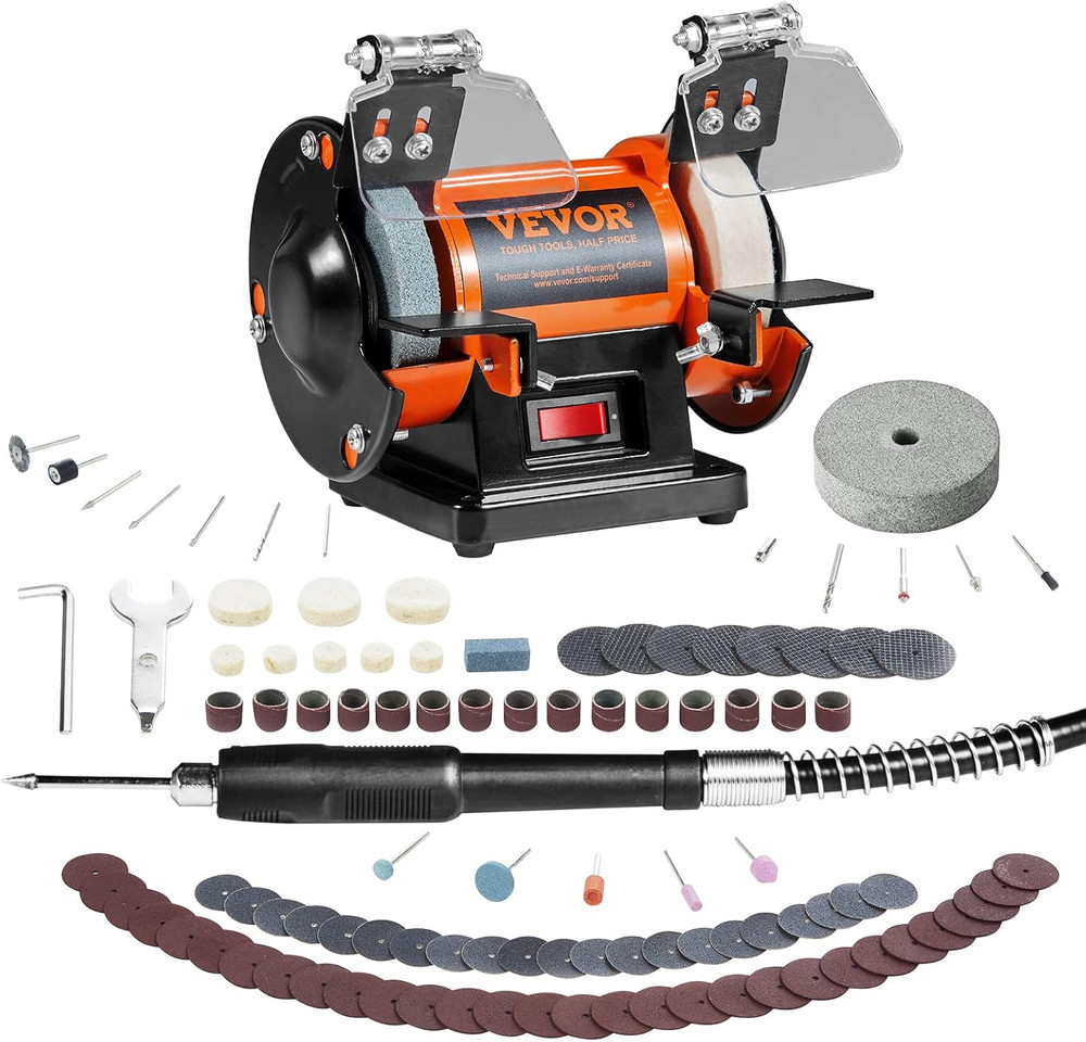 Bench Buffer Polisher, Bench Buffer Grinder Polishing & Buffing Machine for Meta