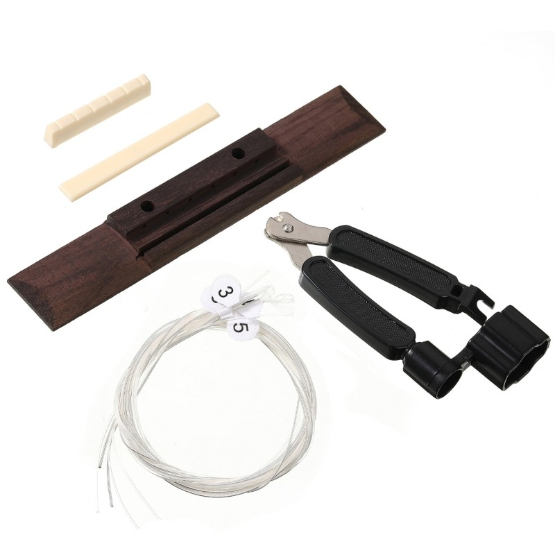 Professional Classical Guitar Bridge Saddles Nut And Strings Replacement Pack