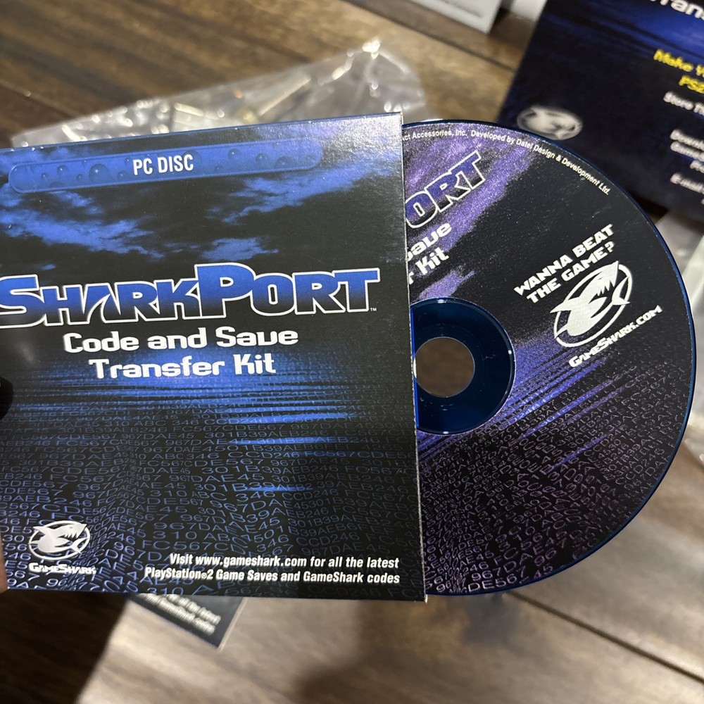 SharkPort Playstation 2 PS2 Code & Save Transfer Kit Complete CIB Never Used