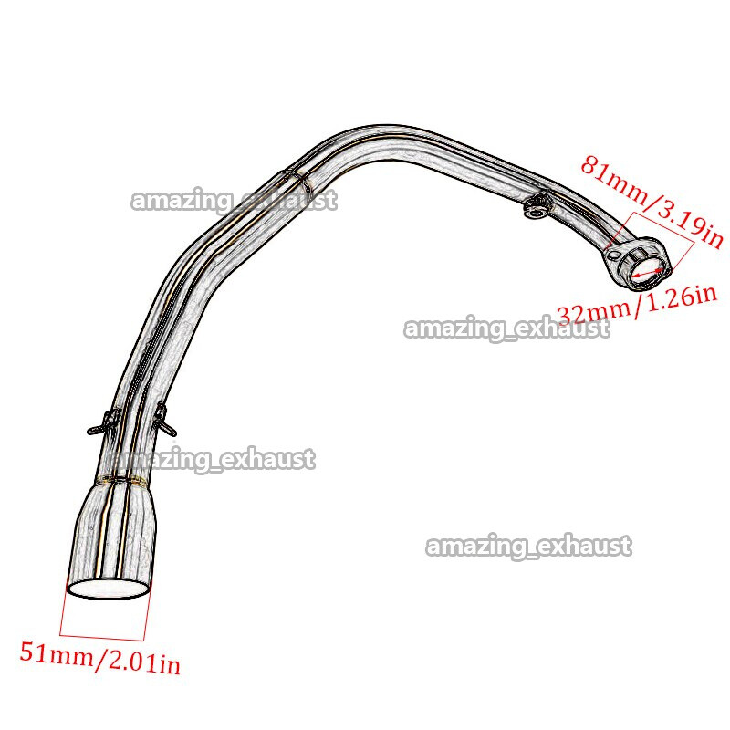 For CF-Moto ST125 Complete System Exhaust Header Link Pipe Slip On Muffler Tips