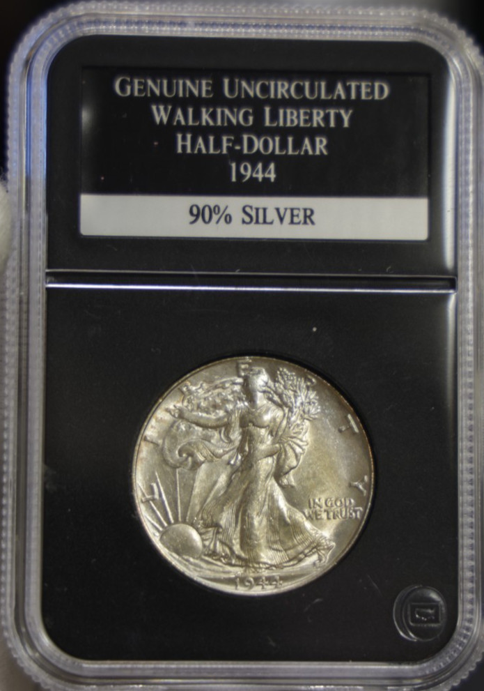 1944 US Walking Liberty Half 50c AU+ (Cleaned)