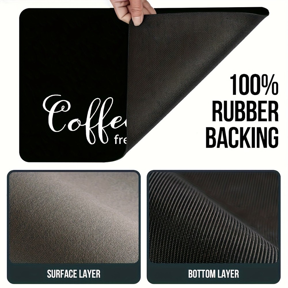 2D Coffee Machine Absorbent Mat Dish Drying Pad Kitchen Countertops Drying Mat