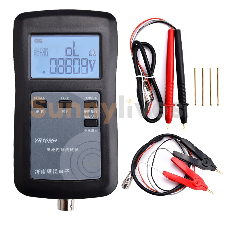 YR1035+ 0~100V 0~200Ω Lithium Battery Internal Resistance Tester Meter Voltmeter