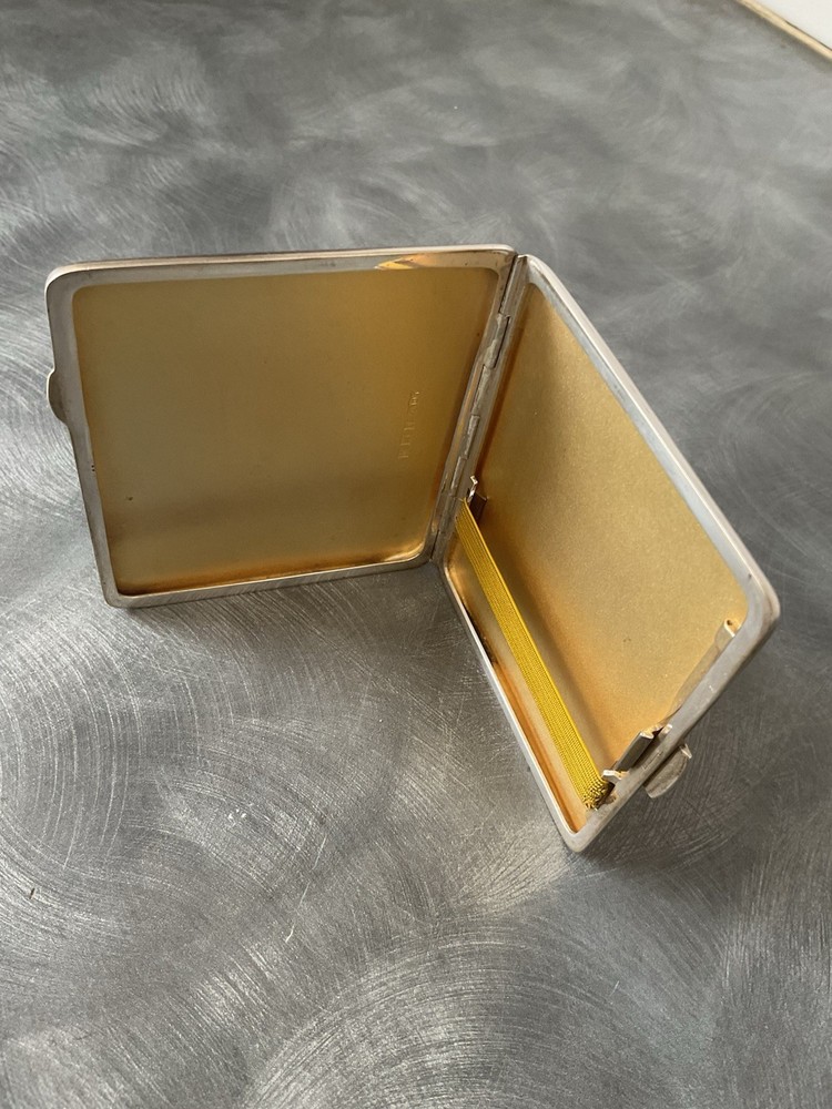 SUPERB SOLID SILVER ENGLISH HALLMARKED ENAMEL CIGARETTE CASE JOSEPH GLOSTER 1950