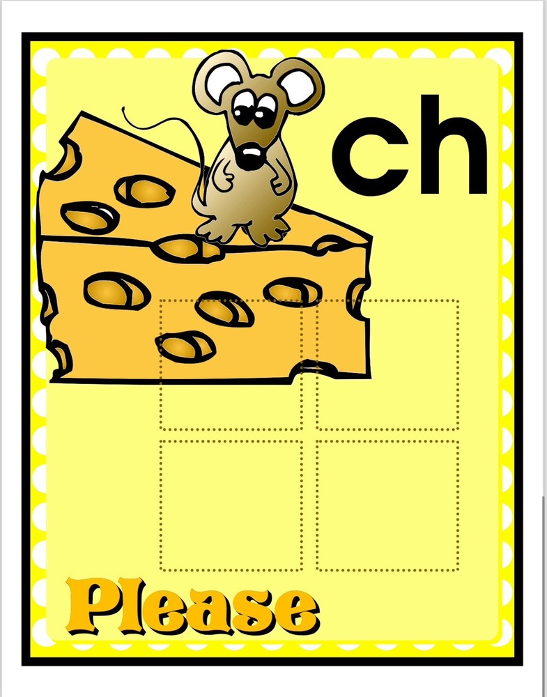 Cheese Please - Phonics. Sh/ Ch - DIY File Folder game - Printed / Uncut