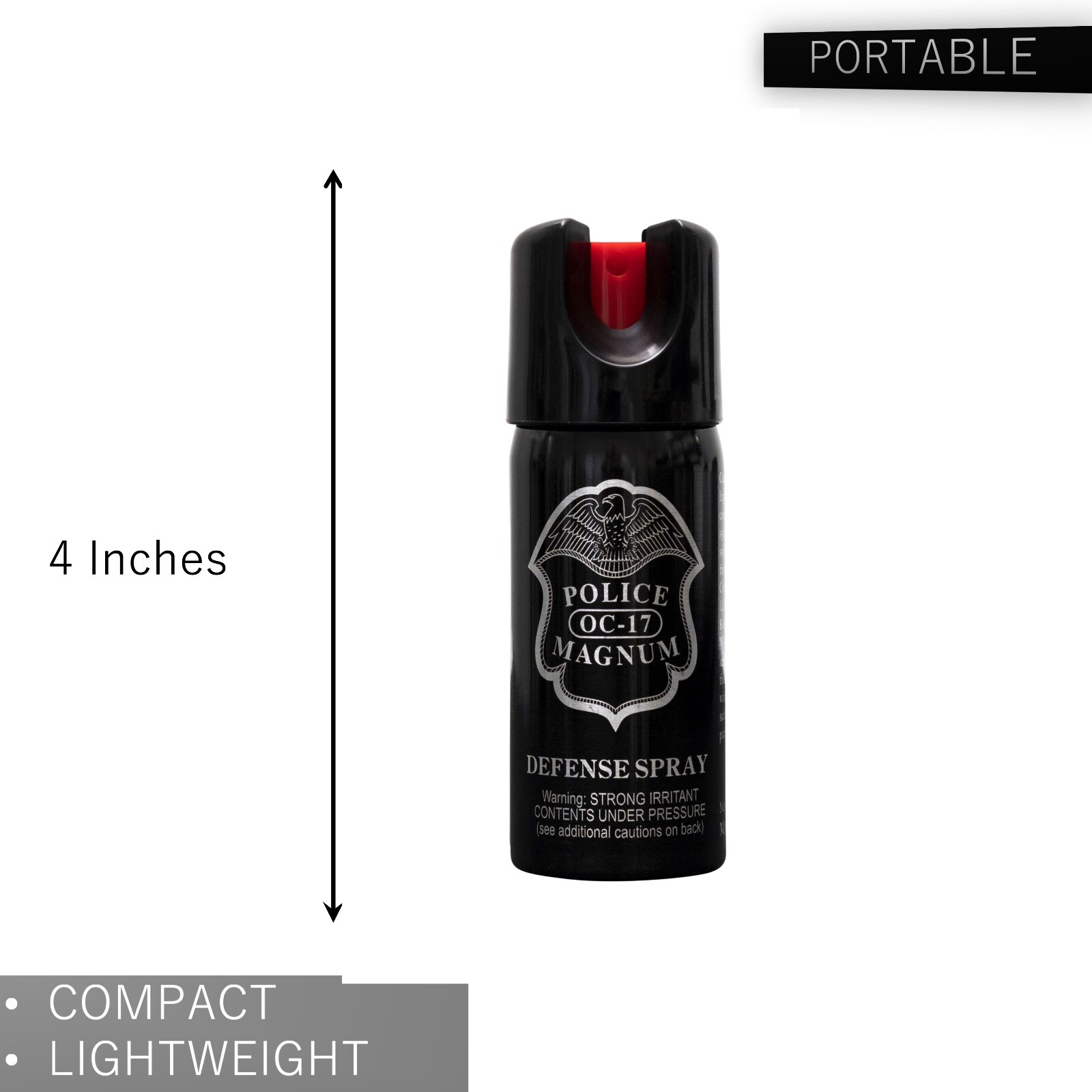 Police Magnum pepper spray 2oz Safety Lock Black Holster Belt Clip Security