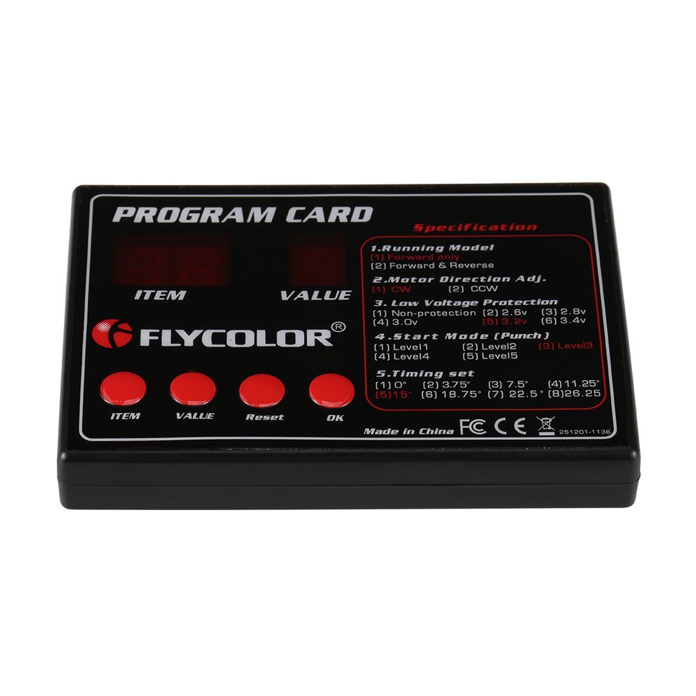 Flycolor Programing Card for RC Boats ESC Electronic Speed Controller
