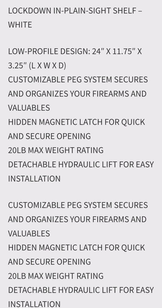 Lockdown 1117247 In Plain Sight - Shelf - White