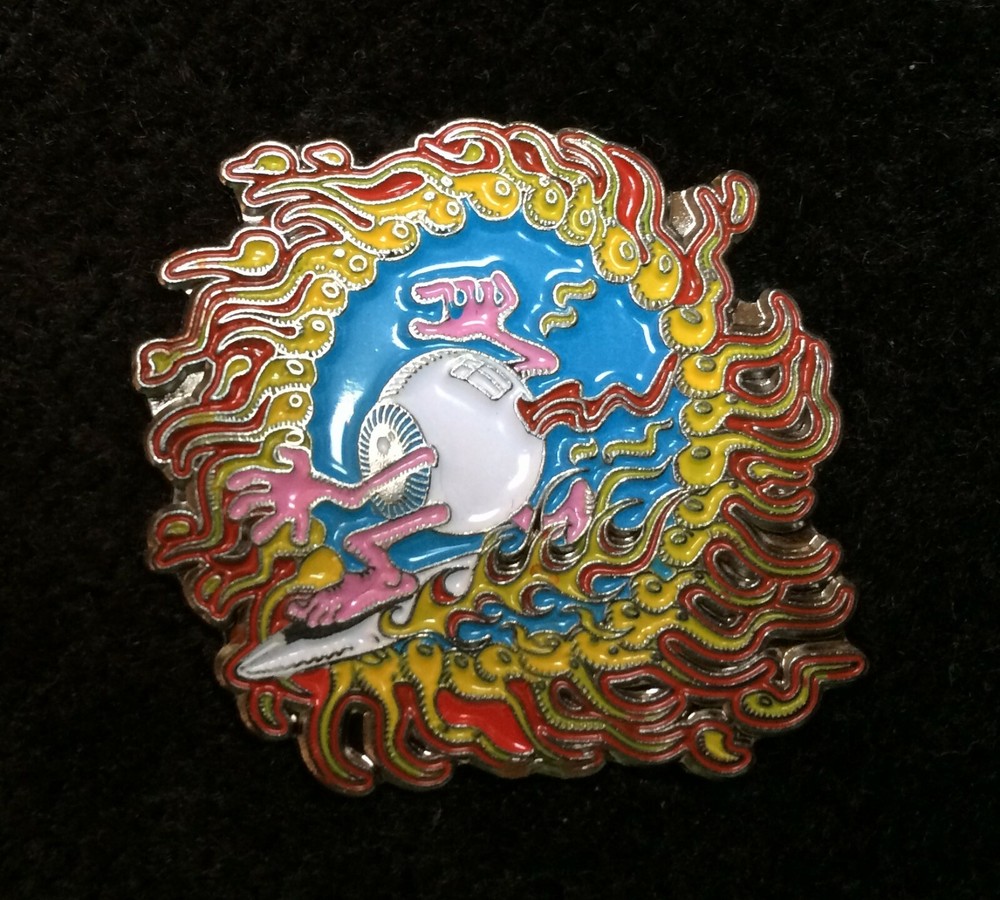 SURFING EYEBALL Hat Pin Grateful Dead
