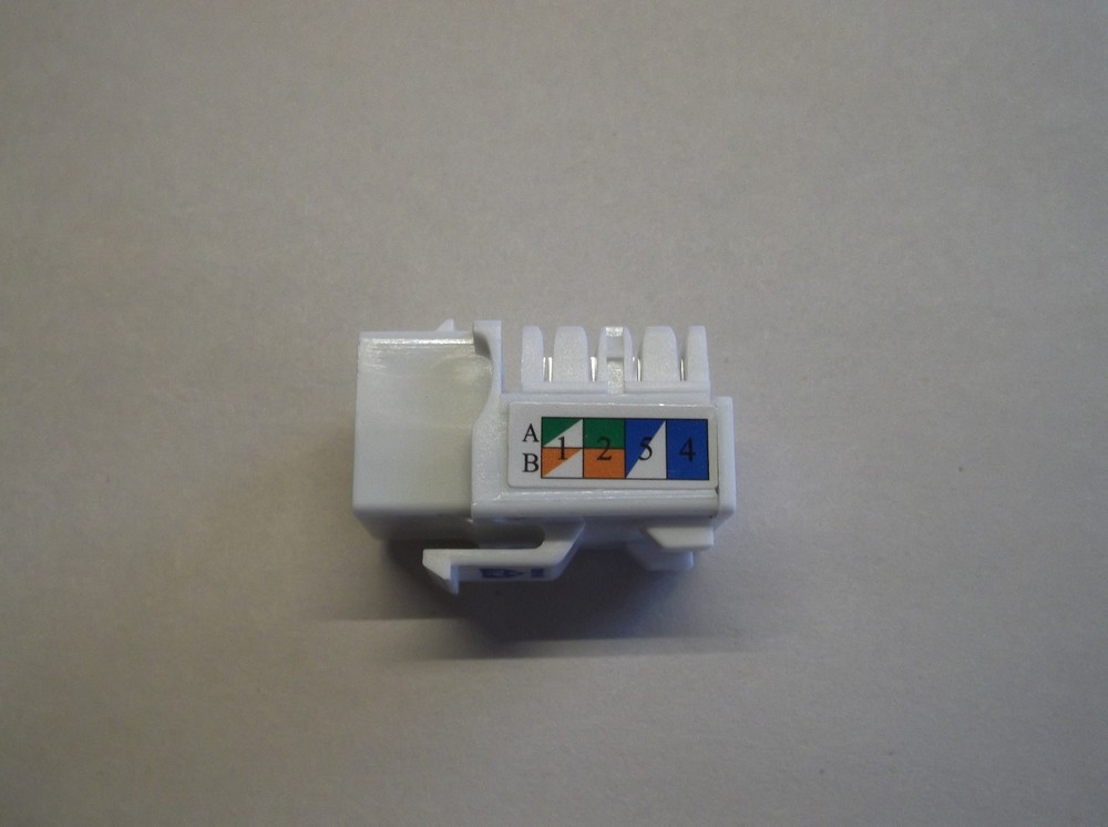 Cat5E Keystone Jack in White 25 Pcs Pack 110 Punch Data Computer Network