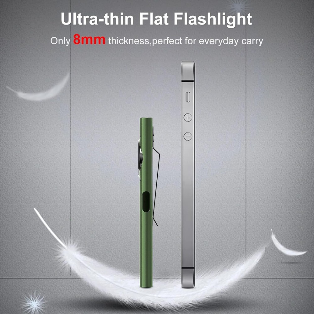 klarus E5 Pocket Flashlight, Rechargeable EDC Flashlight, Super Slim 4.2x1x0.3in