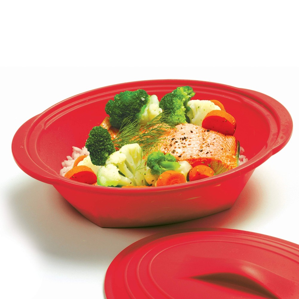Red Silicone Steamer with Insert 32 oz