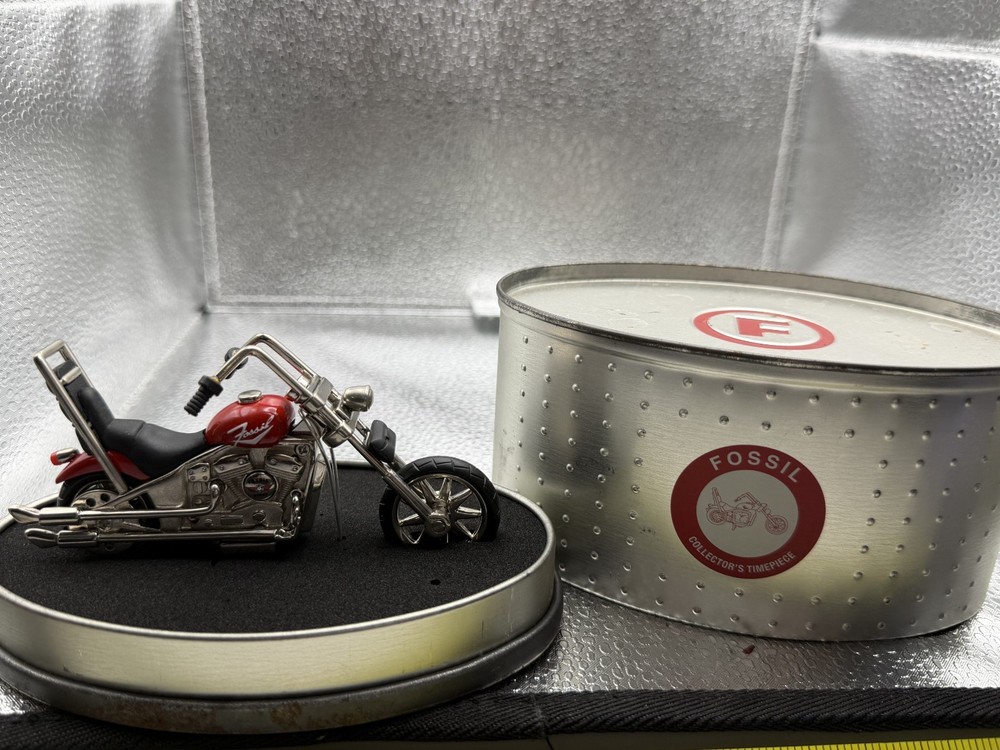 FOSSIL MOTORCYCLE CLOCK DESK DECORATION