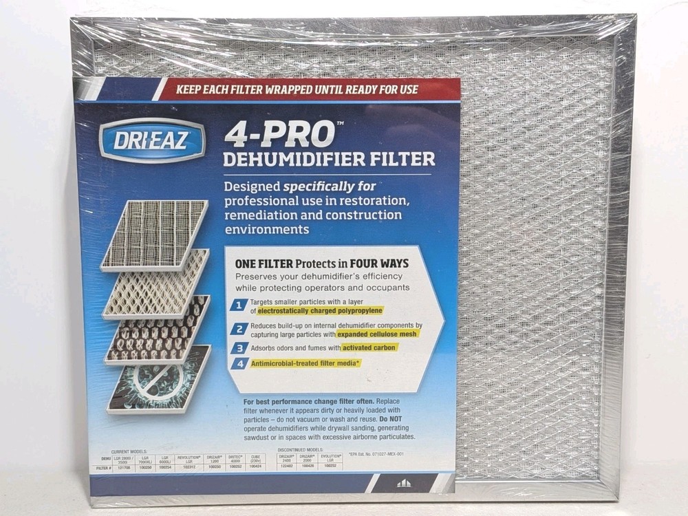 Dri-Eaz ~ 4-PRO Dehumidifier Filter ~ LGR Revolution ~ 3 Pack