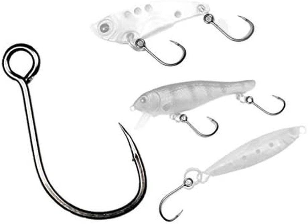 60Pcs/Box Inline Single Hooks Single Replacement Hooks for Fishing Baits Lures 2