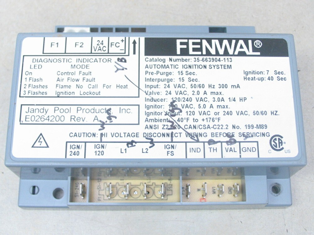 FENWAL 35-663904-113 Automatic Ignition System Jandy E0264200