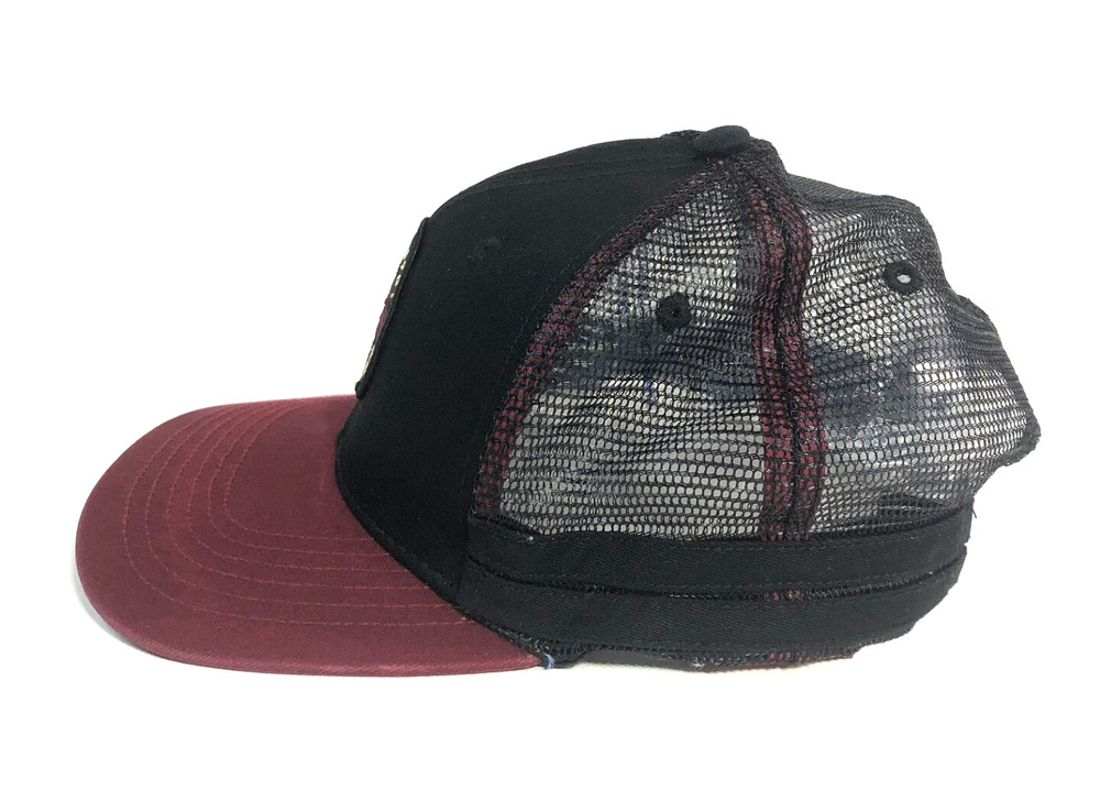 Indian Motorcycle 1901 Script Patch Trucker Hat Black & Red Snap Back Free Ship