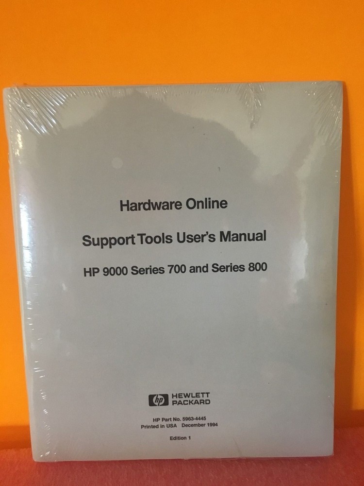 HP / Agilent 5963-4445 Hardware Online Support Tools User's Manual