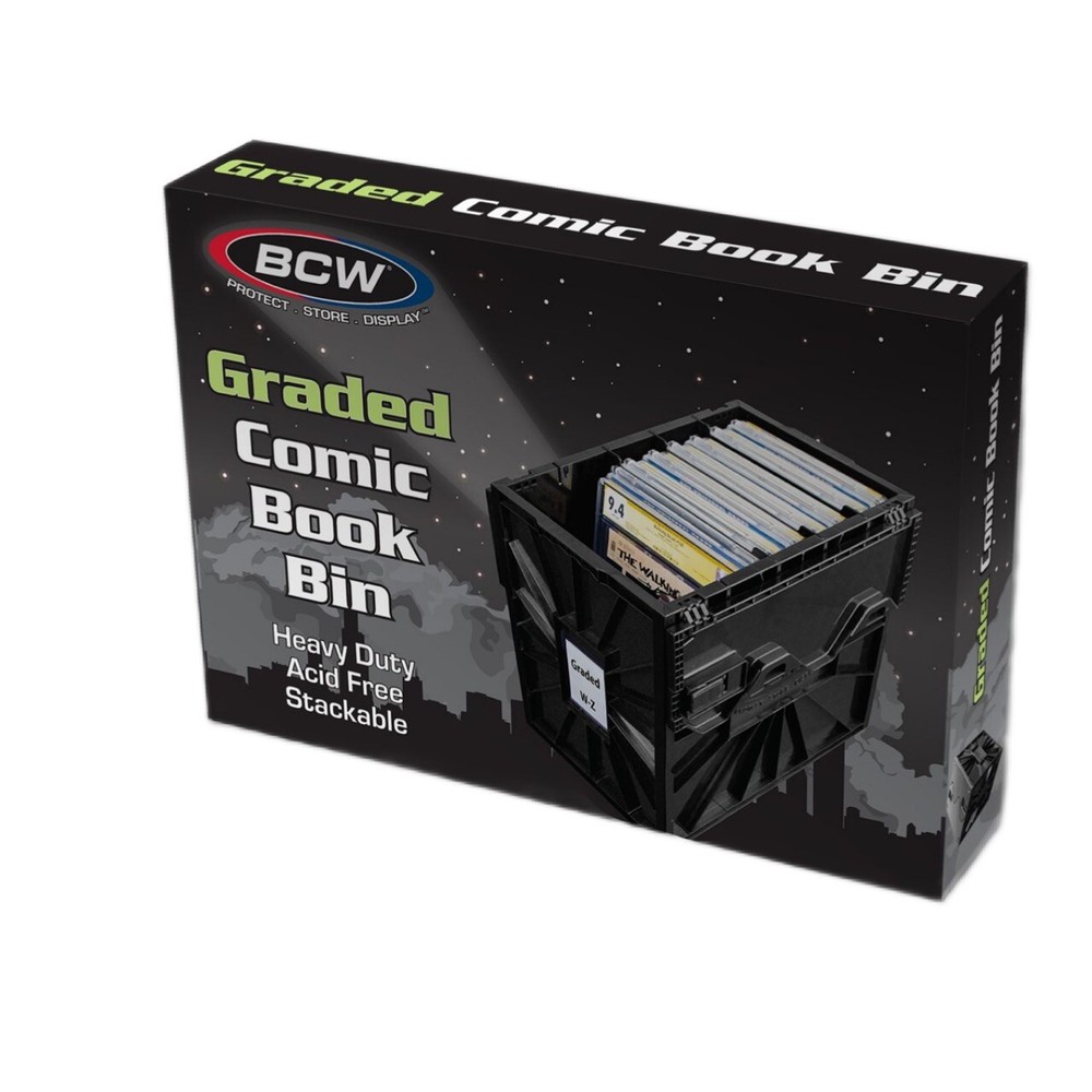 2 BCW Graded Comic Book Storage Plastic Bin Box With 4 Dividers