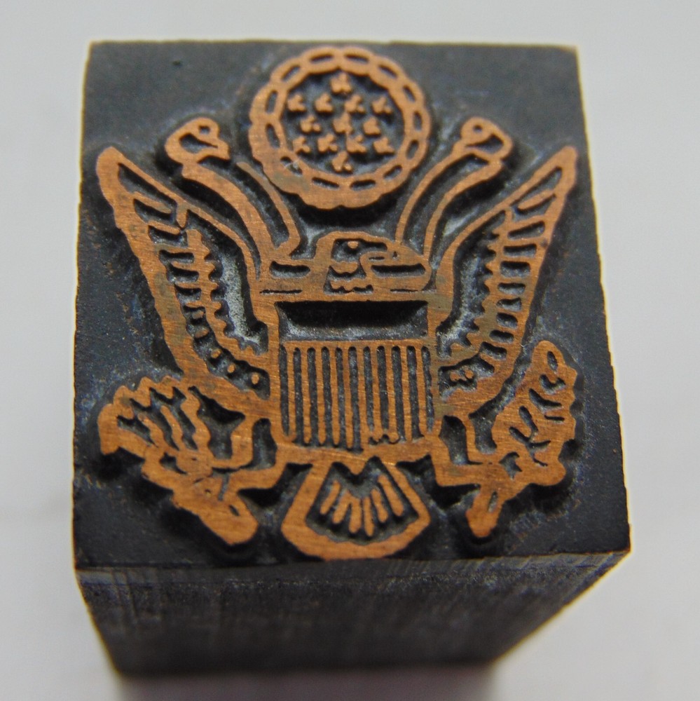 Printing Letterpress Printers Block Eagle with Circle
