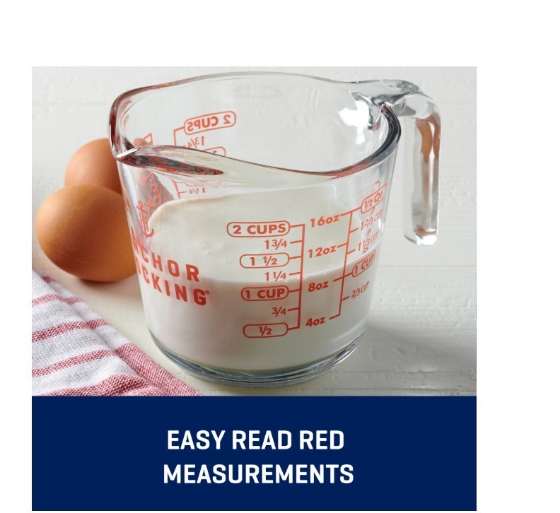 Anchor Hocking 2 cups Glass Clear/Red Measuring Cup