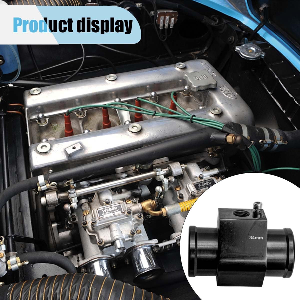 3PCS Auto Water Temp Joint Pipe, Aluminum Sensor Gauge Radiator Hose Adapter,...