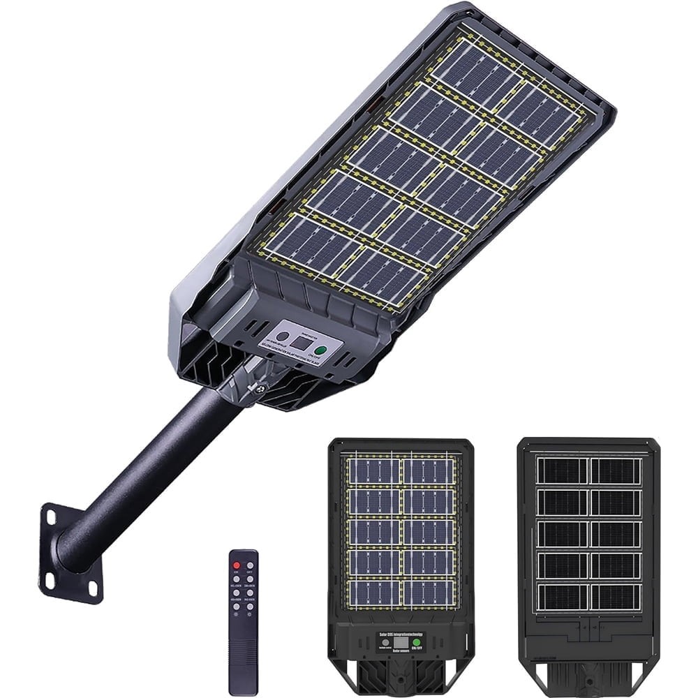OCEST Solar Street Light Outdoor, 66000 Lumens, Double-Sided Monocrystalline