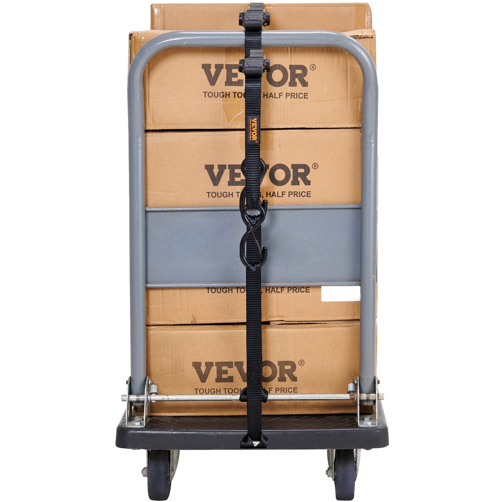 VEVOR 4 Pack Ratchet Tie Down Straps 2200 lbs 1"x15' Heavy Duty for Cargo