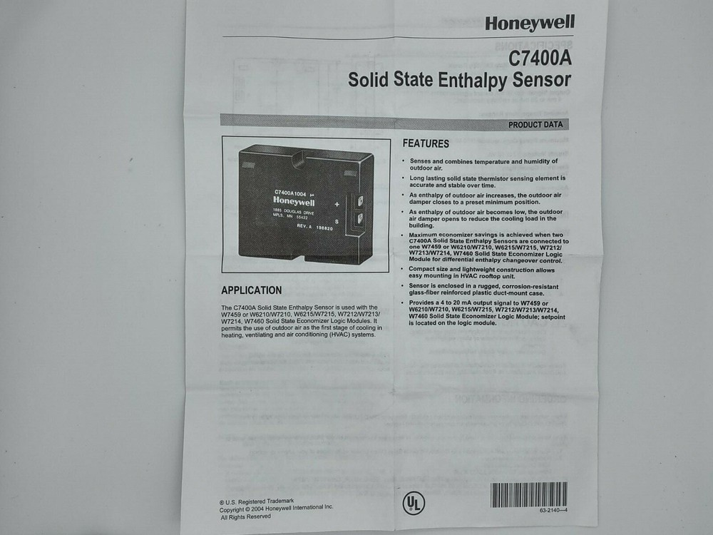 Solid State Enthalpy Sensor HH57AC078A - New